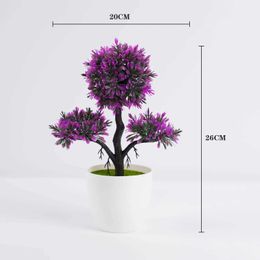 Decorative Flowers Wreaths Artificial Plants Potted Bonsai Small Tree Pot Fake Plant Flowers Potted Ornaments for Hotel Home Garden Decor Table Decor