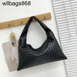 Bag Venetabottegs Handbag Genuine Leather Hop Hand Woven Cowhide Horn Large Capacity Tote Womens Commuting Single Shoulder Underarm