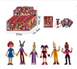 Action Toy Figures 24Pack/Set The Amazing Digital Circus Figure Card Toy Pomni Jax Kagatha Kinger Caine Kaufmo PVC Model Doll Figurines Kids Gift T240506