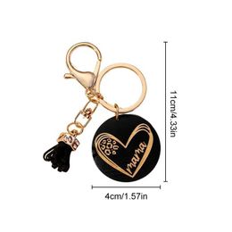 Keychains Lanyards Fashion Heart Shaped Pattern Keychain Letters Mama Wooden Key Rings Mother Creative Charm Gift Key Rings Car Bag Accessories