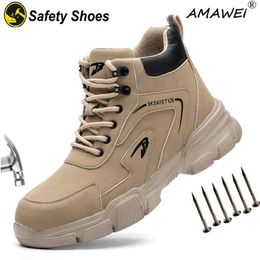 Boots Fashion Man Safety Shoes Indestructible Work With Steel Toe Cap Puncture-Proof Male Security Protective