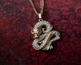 Pendant Necklaces 2022 Jewellery Dragon For Women Men Gold Colour Jewellery Cubic Zirconia Mascot Ornaments Lucky Symbol Gifts8203197