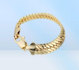 Mens Womens Bracelet Solid Wrist Chain 18k Yellow Gold Filled Herringbone Bracelet 23cm Long Classic Style Gift91041078367700