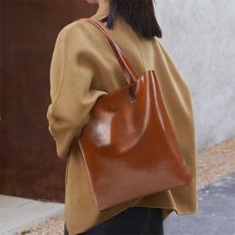 Cheap Store 90% Off Wholesale Tote Large Bag Fashionable One Shoulder New Simple and Versatile High Quality Cowhide Capacity Womens Handheld Shopping wallet 10A+