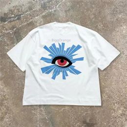 Men's T Shirts Oversize Puff Print Tshirt House Of Errors Eye Logo Tee Men Women T-shirt High Street Vintage Black Short Sleeve Cotton Tops