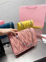 10A+ Mirror quality Designer bag New Mini Chain Pleated Small Square Bag Mobile Bag Mini Rhinestone Tofu Bag One Shoulder Oblique Span Bag