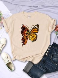 Women's T-Shirt Flame Butterfly Wing Womens T-shirt Hip Hop Full Mathematical Short Sleeve Personalised Casual Top O-Neck Womens T-shirtL2405