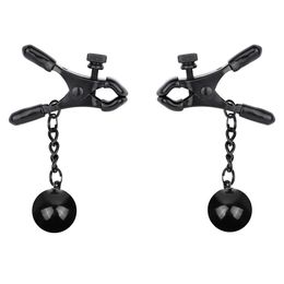 Nipple Clamps Metal Ball with Weights Adjustable Breast Clips Body Jewelry Adult Sex Toys for Women and Couples Pleasure 240506