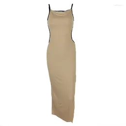 Casual Dresses European And American Summer Strapless Slim Fitting Sexy Elegant Style Dress For Women Solid Bodycon Streetwear Y2K Clothes