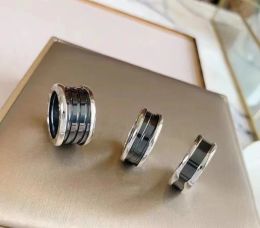 Rings 7mm 12mm Top Couples Band Rings Designer Rose Gold Sterling Sier Black White Ceramic Ring for Men and Women's Valentine's Day Gift