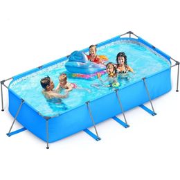 Swimming pool 14 feet x 7 33 inches metal frame with steel easy to assemble for backyard garden and lawn 240506