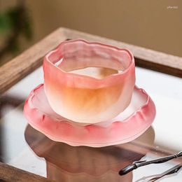 Tea Cups Crystal Glasses Glacier Pink Small Teacup Master Single Mug Household Cup Set With Suit Plate