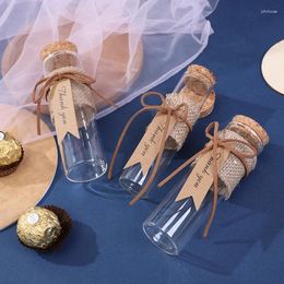Gift Wrap Mini Wishing Bottle With Card Lable Transparent Glass Test Candy Storage Wedding Souvenir Gifts Jars Home Decor