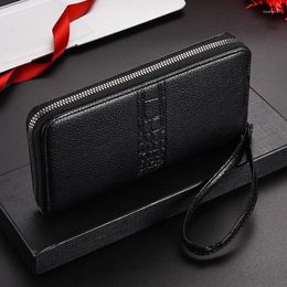 Wallets Men Leather Long Design Causal Purses Male Zipper Wallet Coin Card Holders Slim Money Bag High Capacity Credit Case
