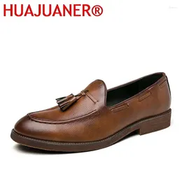 Casual Shoes Men Leather Loafers Tassel Design Business Men's Flats Fashion Mens Slip On Evening Dresses Big Size