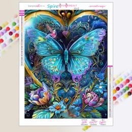 Stitch Butterfly Flowers 5d Crystal Drills Diamond Painting New Embroidery Fantasy Rainbow Diy Art Cross Stitch Mosaic Home Decor Gift