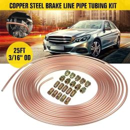 Ornaments 25ft 7.62m Car Roll Tube Coil of 3/16" OD Nickel With Tubing Pipe Hose Nuts Tube Brake Tube Line Antirust Piping 16 C0R6