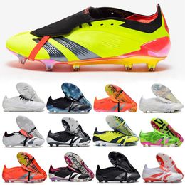 Soccer Shoes PREDAT0R 24 Elite FG Pure Strike Foldover Limited Edition Predatro 94Tongue Energy Citrus Roteiro Solar Red Pearlized Euro 2024 Kids Men Football Cleat