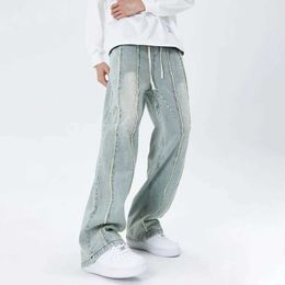 Ans 2023 Y2K Streetwear cintura elástica calça folgada calça masculina vestindo calças de moletom masculino de jeans vintage de jeans vintage rOpa hombre j240507
