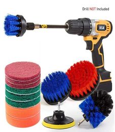 Home Cleaning Drill Brush Scrub Pads 14PCS Drill Clean Brush Scrub Pads Sponge Power Attachments Set Scrubber Brushes 061130 Y2001362402