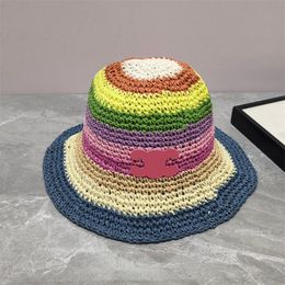 Straw Hat Designer Bucket Hat Fashion Summer Beach Sun Hat Men Women Hats Cap Brand Casquette Bonnet Casual Cap 720