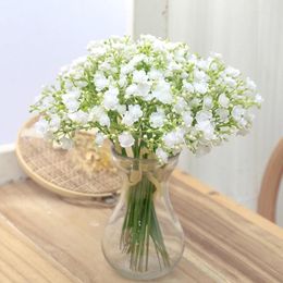 Decorative Flowers 1 Bundle 6pcs Artificial Wedding DIY Plastic Babies Breath Fake Bouquet Arrangement Home Decoration Valentine's Day Gift