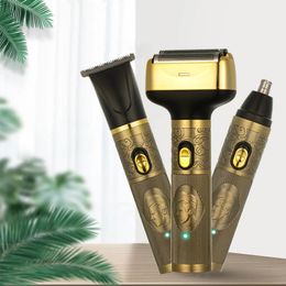 3in1 electric shaver floating head double shaving USB Rechargeable Hair Clipper Nose Trimmer 240423