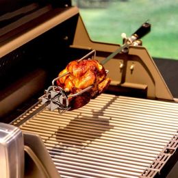 Accessories Stainless Steel BBQ Grill Rotisserie Kit Outdoor Spit Roaster Rod Charcoal Pig Chicken Beef Camping Cooking Tools