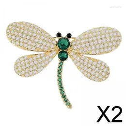 Brooches 2X Dragonfly Brooch Pin Scarf Pins Animal For Clothes Hat Ladies