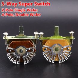 Accessories 1 Piece Oak Grigsby 2Pole Single Wafer / 4Pole, Double Wafer 5Way Super Switch for Electric Guitar Pickups