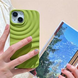 Cell Phone Cases 3D Water Ripples Candy Colour Phone Case for phone 14 13 12 11 Pro Max 14 Plus Stylish Matte Soft Silicone Shockproof Back Cover