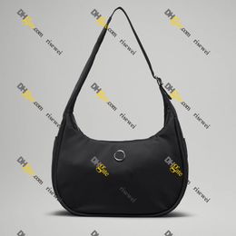 Lu Mini Shoulder Bag 4L Nylon Crescent Bag Small Purses For Women Risewei Going Out Purse Half Moon Bag Waterproof Shoulder Handbag Lightweight with Zipper Closure