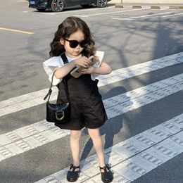 Clothing Sets Girls Set 2024 Summer Korean Solid Color Top And Backband Pants Two Piece Casual Comfortable For Outdoor