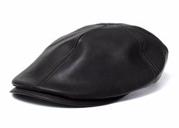 WholeMens Ivy Cap Faux Leather Bunnet Newsboy Beret Cabbie Gatsby Flat Golf Hat4087702