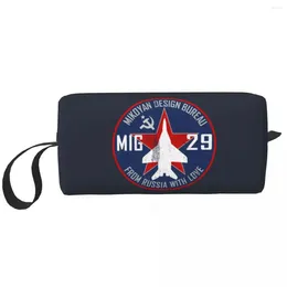 Storage Bags Mikoyan MiG-29 With Love Jet Toiletry Bag Pilot Aviation Airplane Cosmetic Makeup Organizer Ladies Beauty Dopp Kit Box