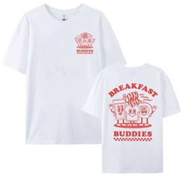 Men's T-Shirts Breakfast Buddies Fun Meme T-shirts Mens Fashion Retro Cartoon T-shirts Cute Summer Casual Aesthetics T-shirts Street ClothingL2405