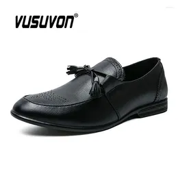 Casual Shoes Split Cow Leather Men Shoe Black Loafers Moccasins Breathable Slip On Italian Design Driving Chaussure Homme