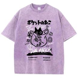 Women's T-Shirt Japanese Harajuku Kaii Cat Womens T-Shirt Breathable Summer T Shirts Fashion Cool Tops Tees Breathable S-Xxxl Tshirts Women d240507