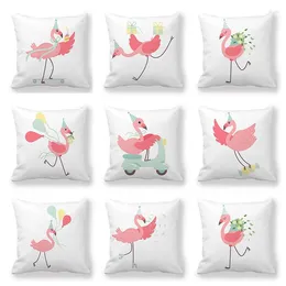 Pillow Cartoon Flamingo Printed Cover Living Room Sofa Decor Home Chair Car Bedroom Decorative Pillowcase Perfect Kid's Gifts