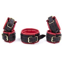 3In1 Bondage Gear Kit BDSM Collar Handcuffs Wrist Ankle Leg Cuffs Restraints Adult Sex Products GN7339018