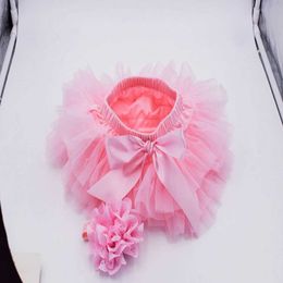 KVSA tutu Dress Baby Girls Tulle Tutu Bloomers Infant Newborn Diapers Cover 2pcs Short Skirts+Headband Set Girls Skirts Rainbow Baby Skirt d240507