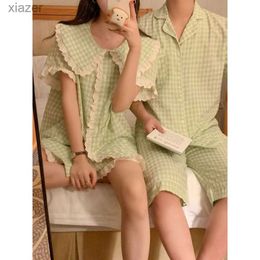 Women's Sleepwear Pajamas Womens Princess Style Summer Cotton Pajamas Womens 2023 New Couples Mens Large Size Simple Outdoor Casual Clothing WX