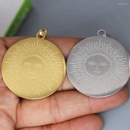 Pendant Necklaces 2Pcs/lot Medallion Celtic Sun For Necklace Bracelets Jewellery Crafts Making Findings Handmade Stainless Steel Charm