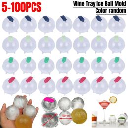 Tools 550Pcs 5CM Round Ball Ice Cube Mould DIY Ice Cream Maker Plastic Ice Mould Whiskey Ice Tray Bar Tool Kitchen Gadget Accessories