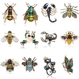 Brooches Fashion Enamel Insect Series Women Men Delicate Little Bee Brooch Crystal Rhinestone Pin Jewelry Gifts Wholesale