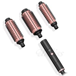 Curling Irons Hot brush group 3-in-1 curling rod exchange dual PTC hot iron comb negative ion curler Q240506