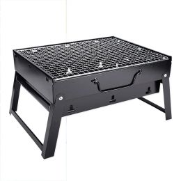 Accessories Thicken Folding Lightweight Portable Barbecue Charcoal BBQ Grill Outdoor Patio Camping Cooker BBQ Party Cooking Tools