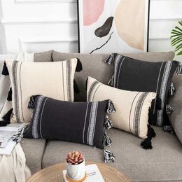 Cushion/Decorative Simple Linecase Bohemian Style Modern Plain Color Cushion Cover Sofa Waistcase