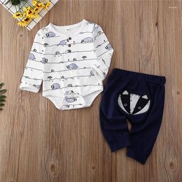 Clothing Sets 0-24months Baby Boys Clothes Animal Print Long Sleeve Tops Romper Pants Outfits For Spring Autumn