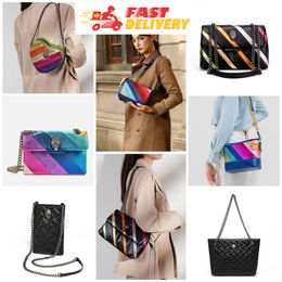 Designer bag cross body Heart bags Luxurys handbag rainbow bag leather Women Shoulder strap Men bumbag travel chain flap tote purse clutch bag pink